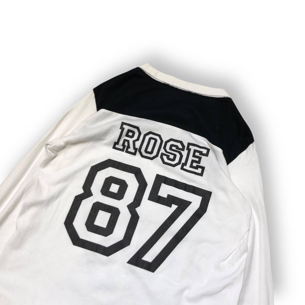 06SS NUMBER (N)INE ガンズ期 archive ROSE 87 バイカラーダメージ加工カットソーブラック ホワイト サイズ2 ナンバーナイン 店舗受取可_画像4