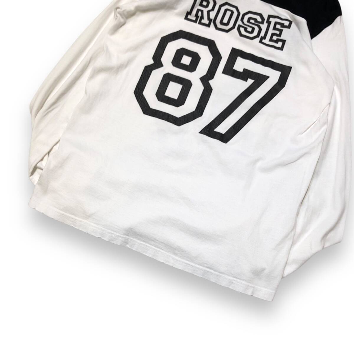 06SS NUMBER (N)INE ガンズ期 archive ROSE 87 バイカラーダメージ加工カットソーブラック ホワイト サイズ2 ナンバーナイン 店舗受取可_画像6