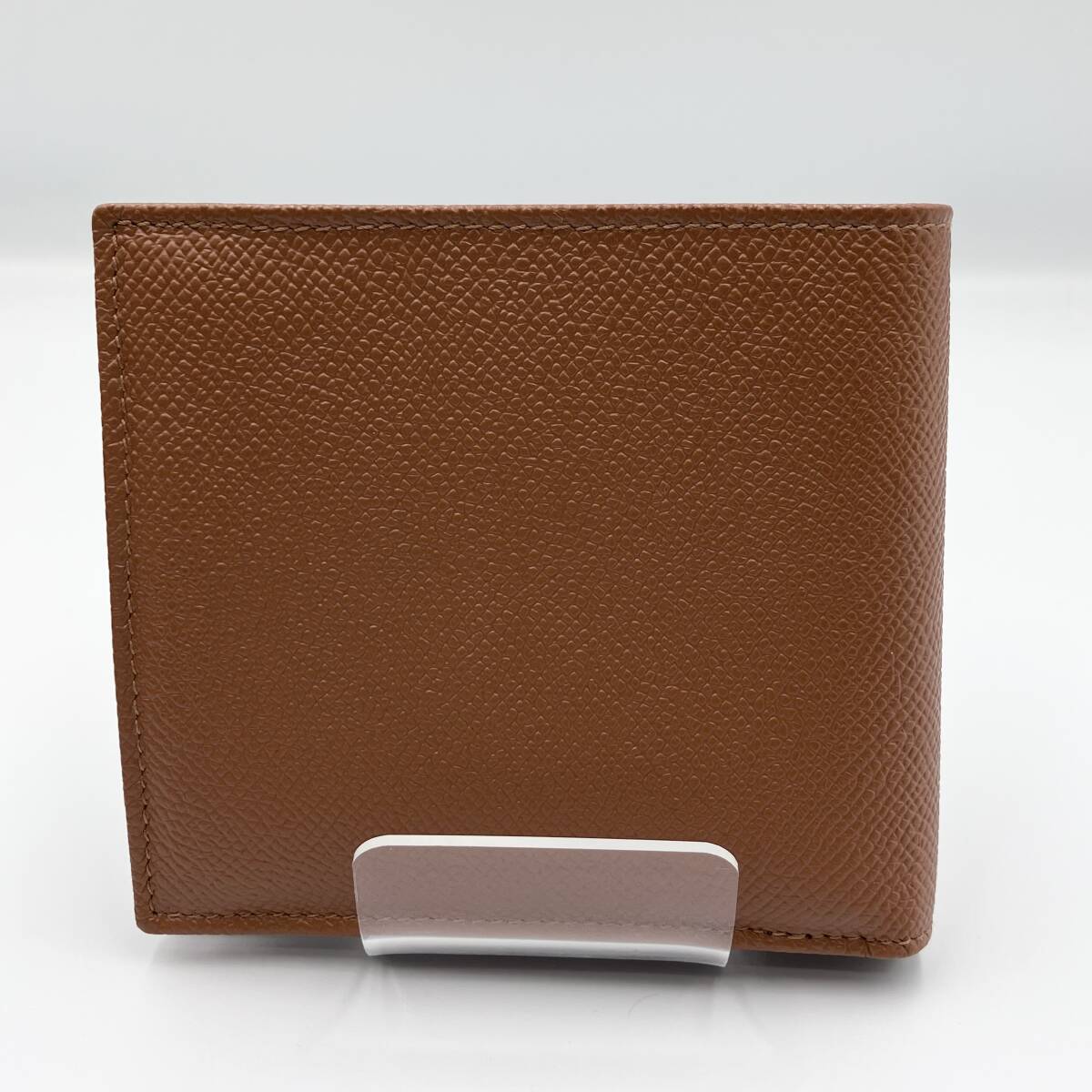 【美品】 BVLGARI ブルガリ AB EBEA 二つ折り財布 クラシコ ブラウン グレイン レザー コンパクト ウォレット_画像3