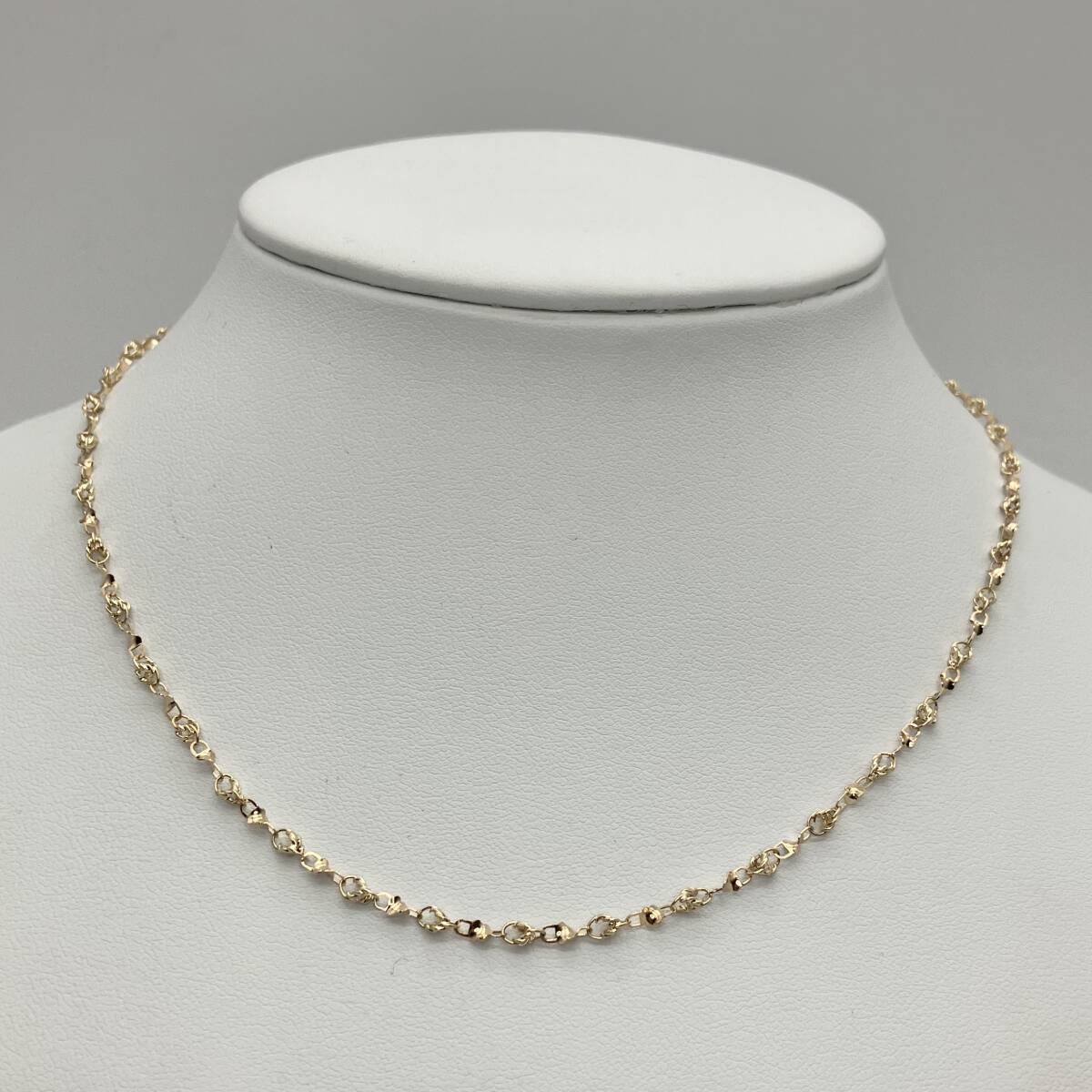 K18 18金 ゴールド デザイン チェーン ネックレス 40cm 総重量3.7g_画像2