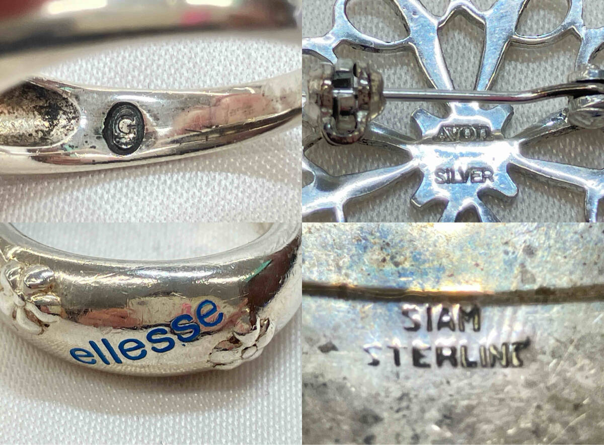 シルバーアクセサリー まとめて61点 ネックレス ピアス イヤリング リング ブローチ SILVER 925 Sterling 総重量239.4g まとめ売り_画像10