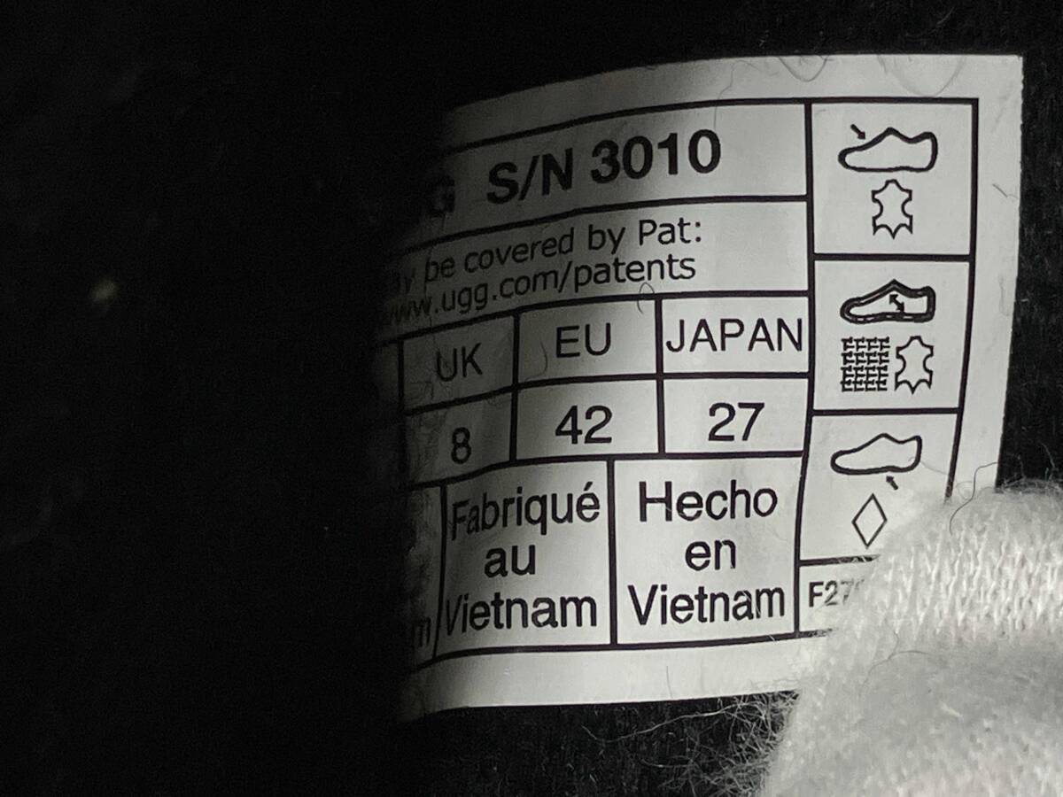 UGG アグ 3010 KENTON ケントン スリッポン ムートン シューズ 27cm ブラック_画像9