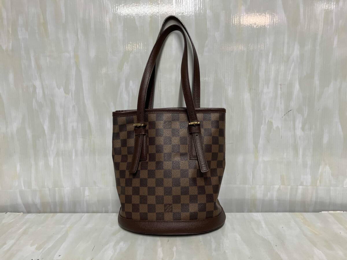 LOUIS VUITTON Louis Vuitton Damier mare большая сумка кожа N42240 Brown 
