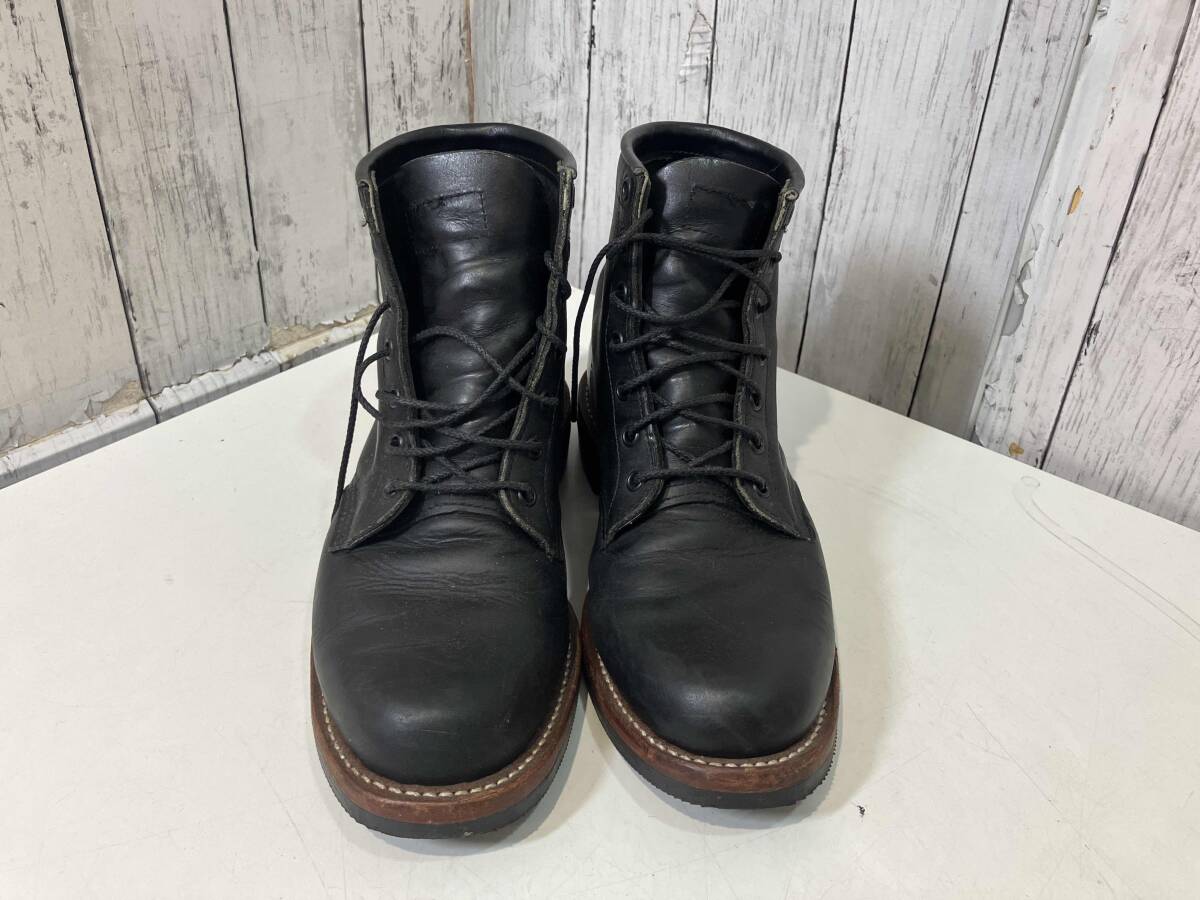CHIPPEWA チペワ ブラック オデッサ レースアップブーツ/US8.5 ブラック/レザー/ビブラムソール 26.5cm 箱付_画像2