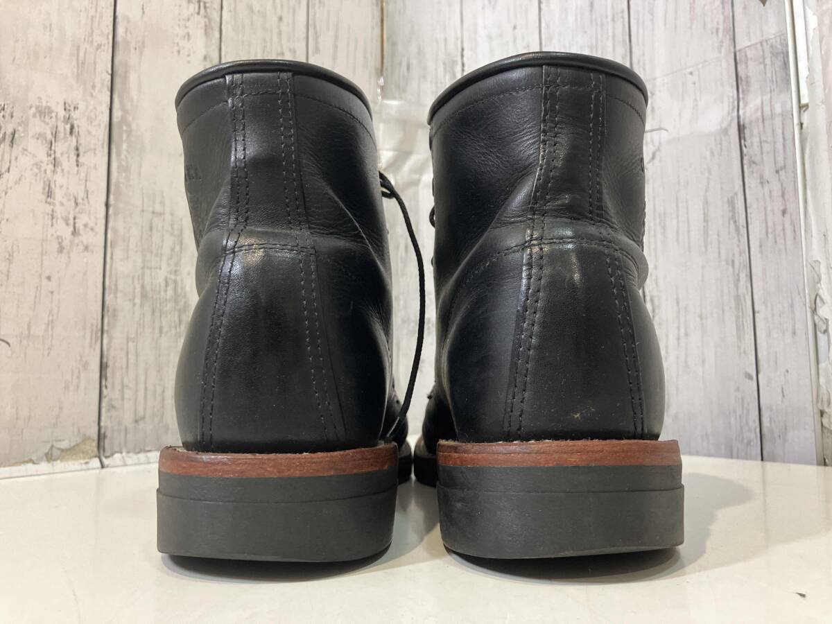 CHIPPEWA チペワ ブラック オデッサ レースアップブーツ/US8.5 ブラック/レザー/ビブラムソール 26.5cm 箱付_画像6