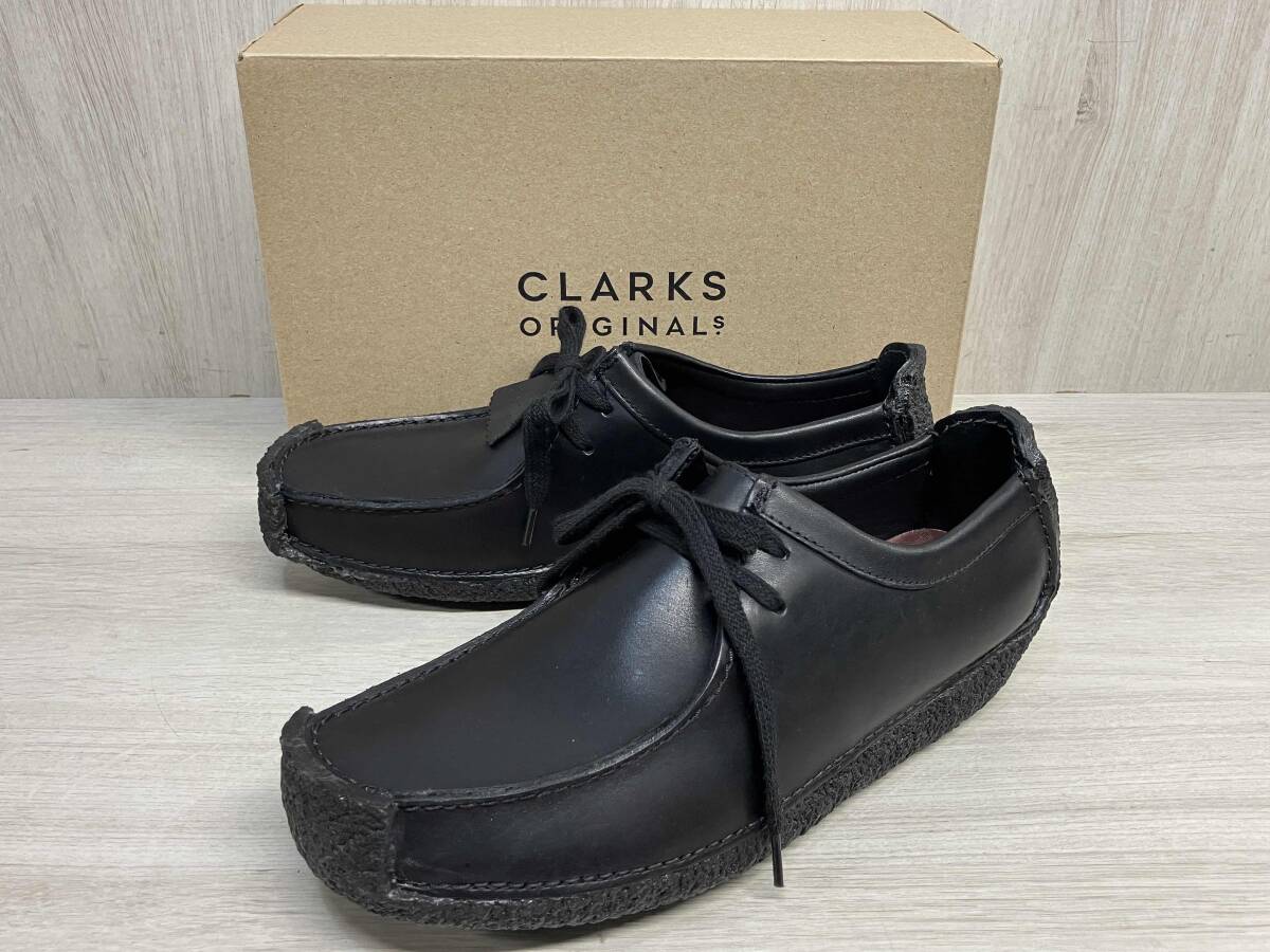 Clarks ORIGINALS Natalie 7 25.5cm 本革 レザー デザート ブーツ ナタリー ワラビー シューズ 靴 クラークス オリジナル ブラック メンズ_画像1