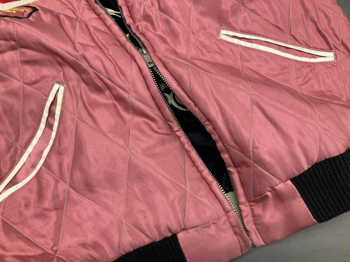 東洋エンタープライズ TT14652 スカジャン テーラー東洋 アセテート Mサイズ 黒 ピンク_画像5