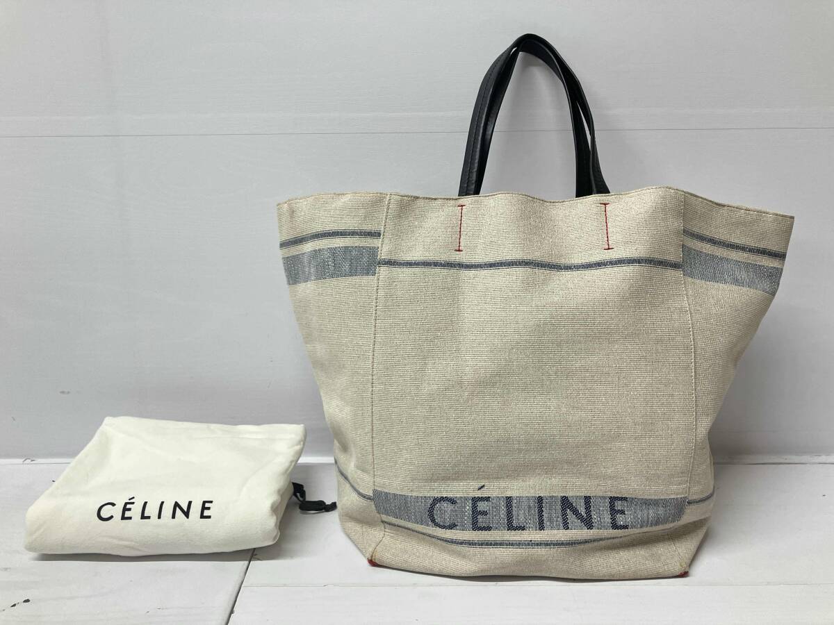 CELINE セリーヌ カバファントム S-CU-0218 ブルー&ベージュ バッグ 店舗受取可_画像1