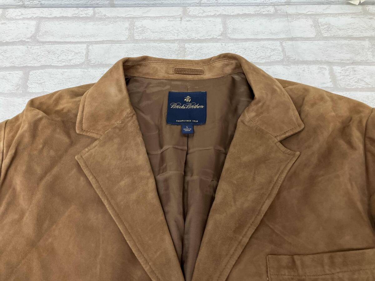 Brooks Brothers ブルックスブラザーズ メンズ Lサイズ ブラウン スウェード テーラードジャケット ブレザー 通勤 ビジネス_画像3