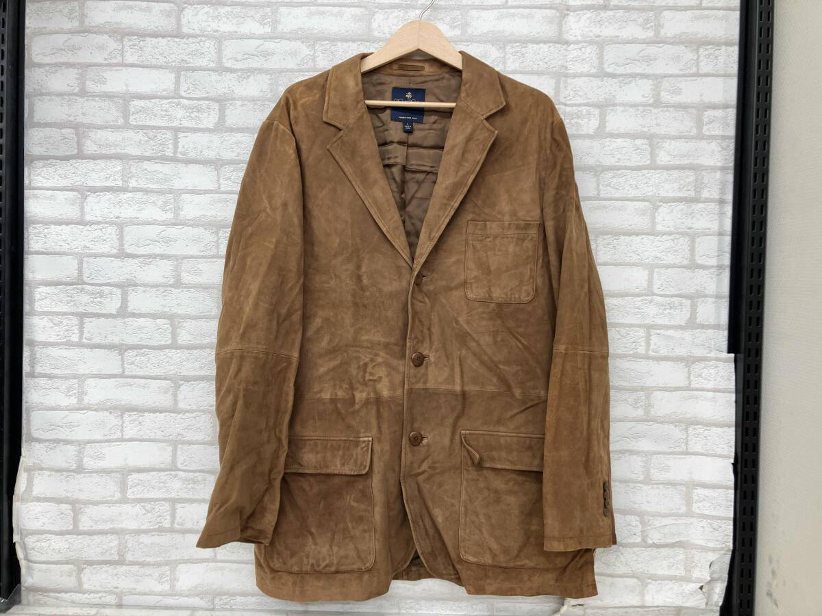 Brooks Brothers ブルックスブラザーズ メンズ Lサイズ ブラウン スウェード テーラードジャケット ブレザー 通勤 ビジネス_画像1