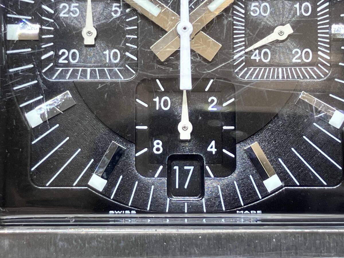 仕上げ済み TAG HEUER MONACO タグホイヤー モナコ CW2111 クロノ スモセコ SS ブラック文字盤 スクエア 自動巻き 腕時計 箱有り_画像6