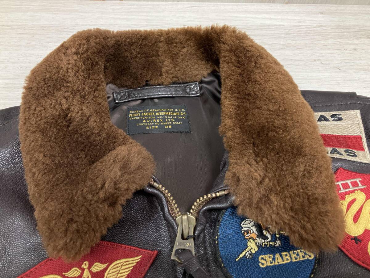 AVIREX/その他フライトジャケット/TOP GUN/GOAT SKIN 山羊革/6101063/BROWN/アヴィレックス/サイズ38_画像7
