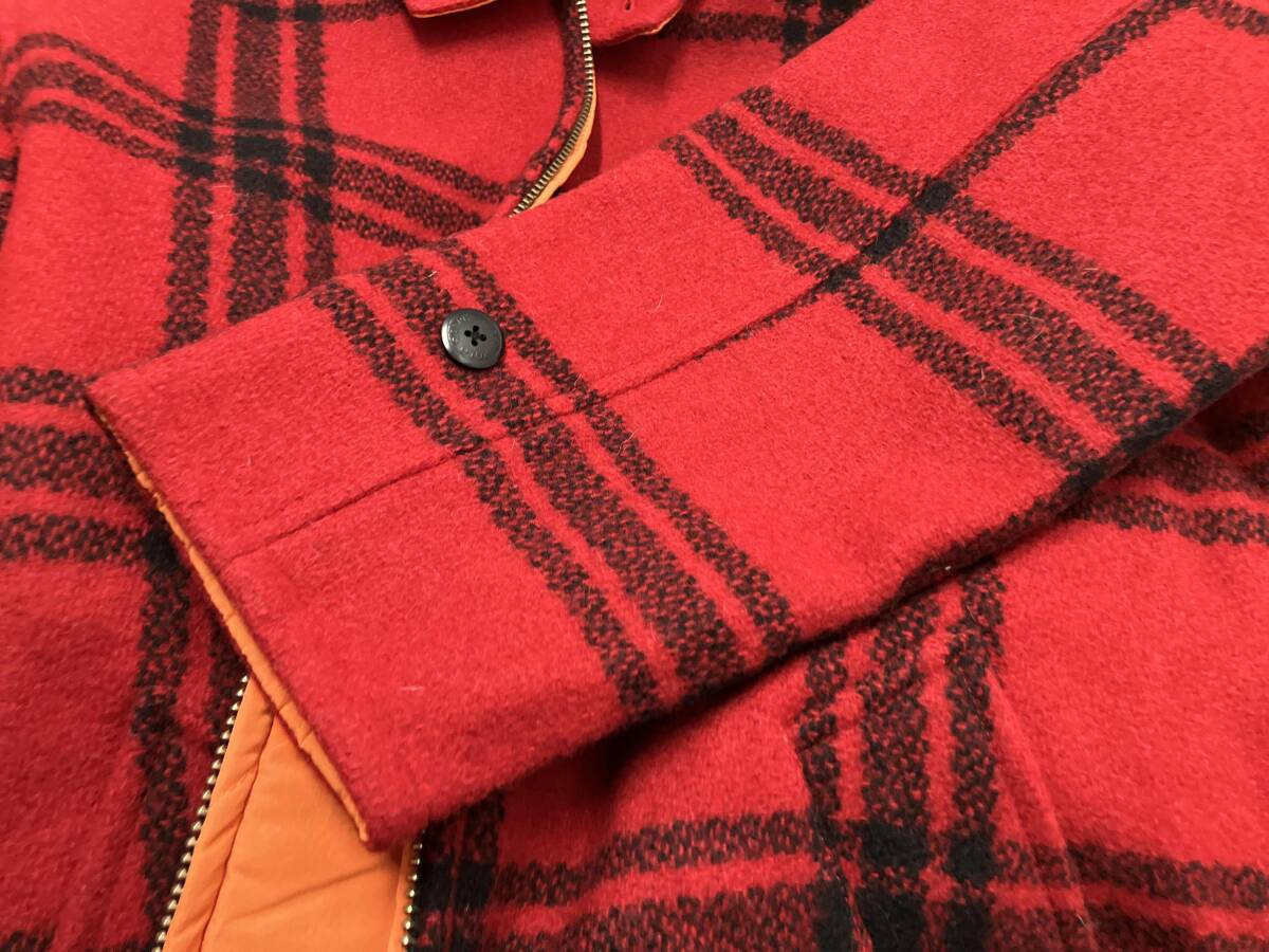 RALPH LAUREN COUNTRY/リバーシブルブルゾン/Lサイズ/オレンジ×赤チェック/ラルフローレン/緑タグ/80s〜/ウール_画像5