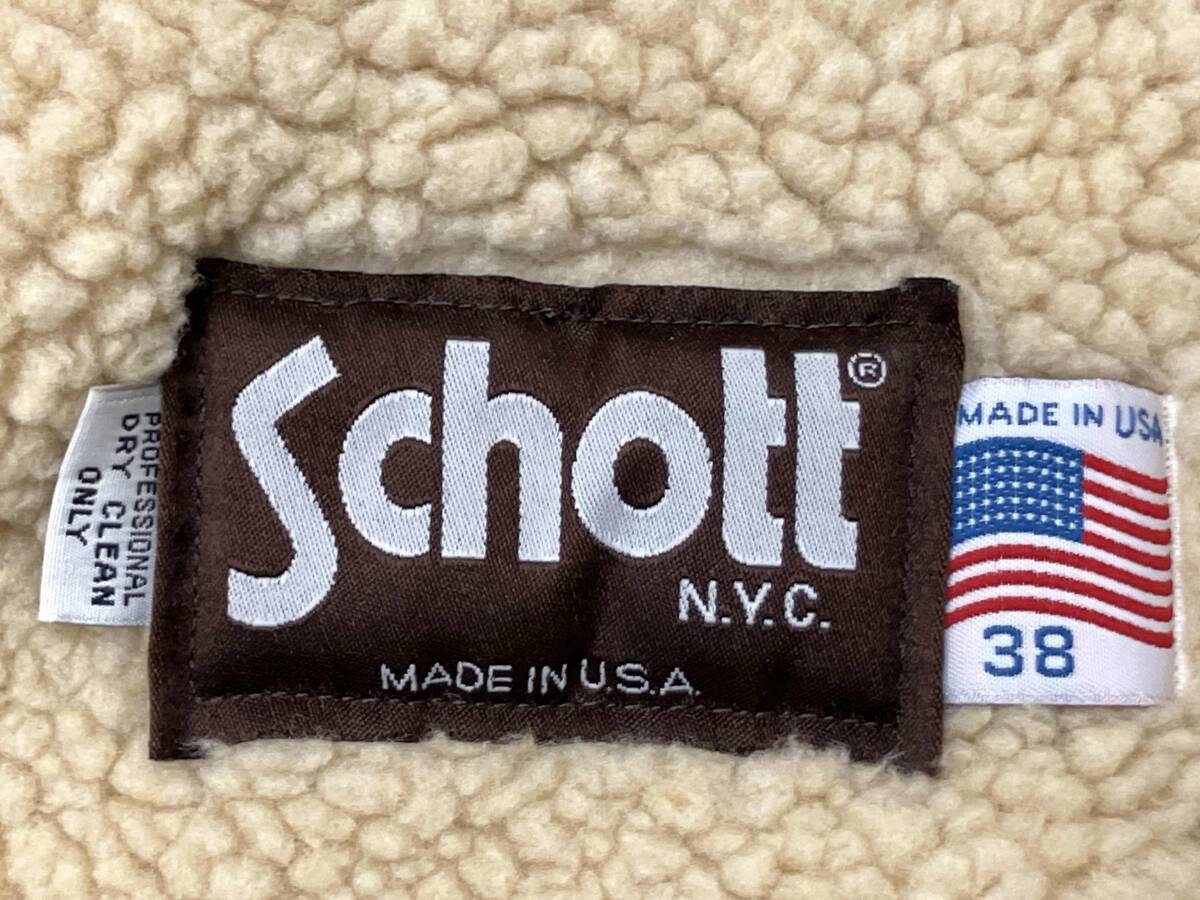 SCHOTT USA製 Schott ショット ボア メルトン ウール ランチコート サイズ38 その他コート_画像5