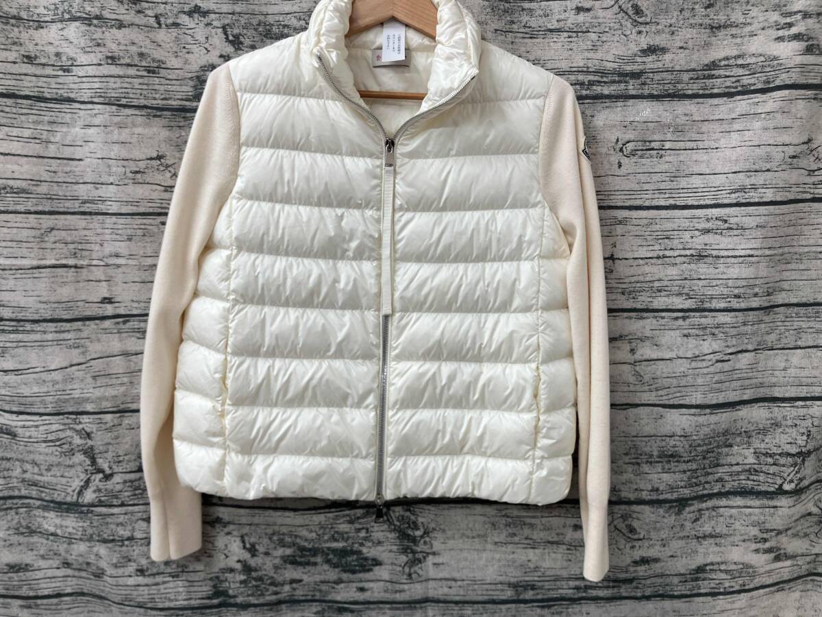 MONCLER ダウンジャケット XS 21年製 ナイロンニット切替 モンクレール_画像1