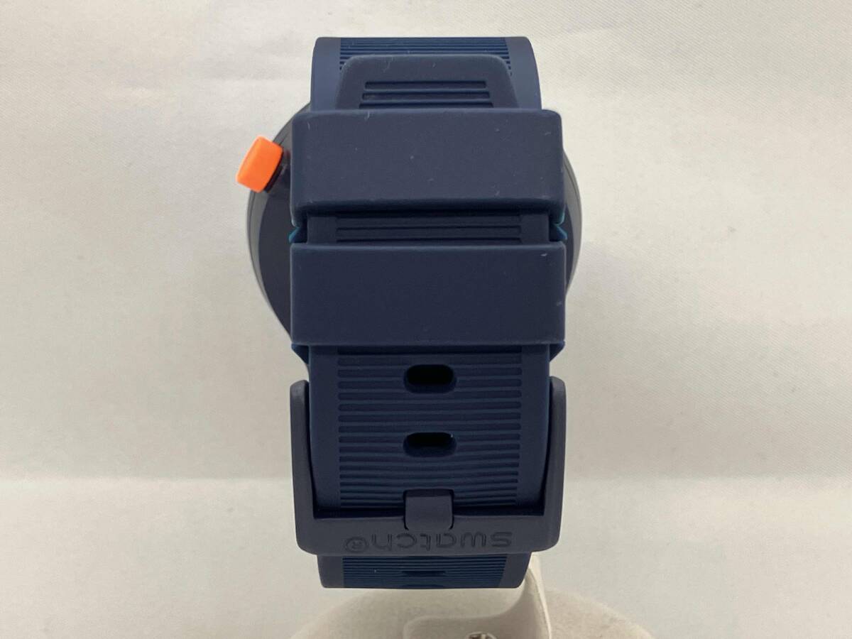 swatch クォーツ FUTURISTIC フューチャリスティック BIG BOLD ビッグボールド QZ スウォッチ ネイビー 紺 オレンジ_画像4