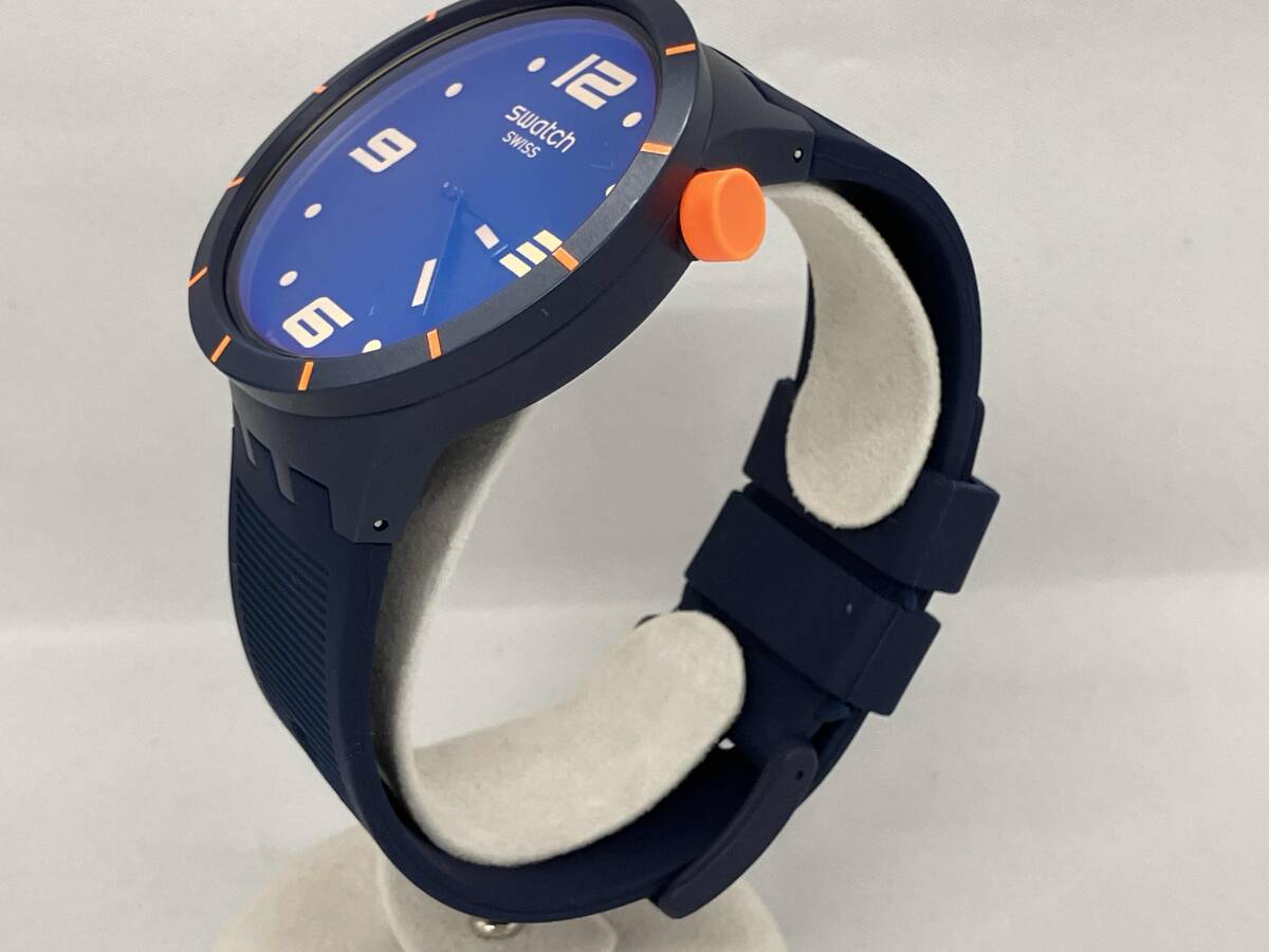 swatch クォーツ FUTURISTIC フューチャリスティック BIG BOLD ビッグボールド QZ スウォッチ ネイビー 紺 オレンジ_画像2