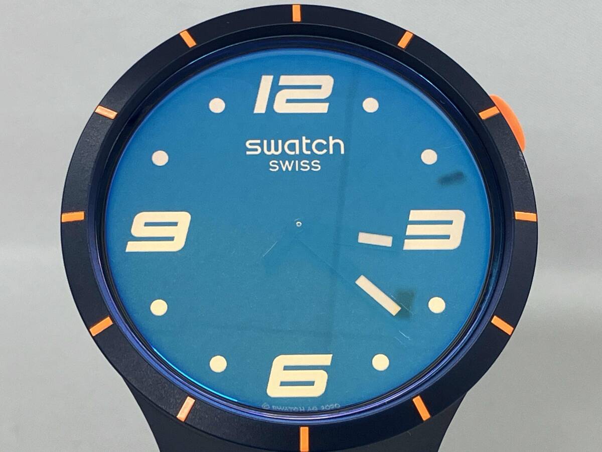 swatch クォーツ FUTURISTIC フューチャリスティック BIG BOLD ビッグボールド QZ スウォッチ ネイビー 紺 オレンジ_画像1