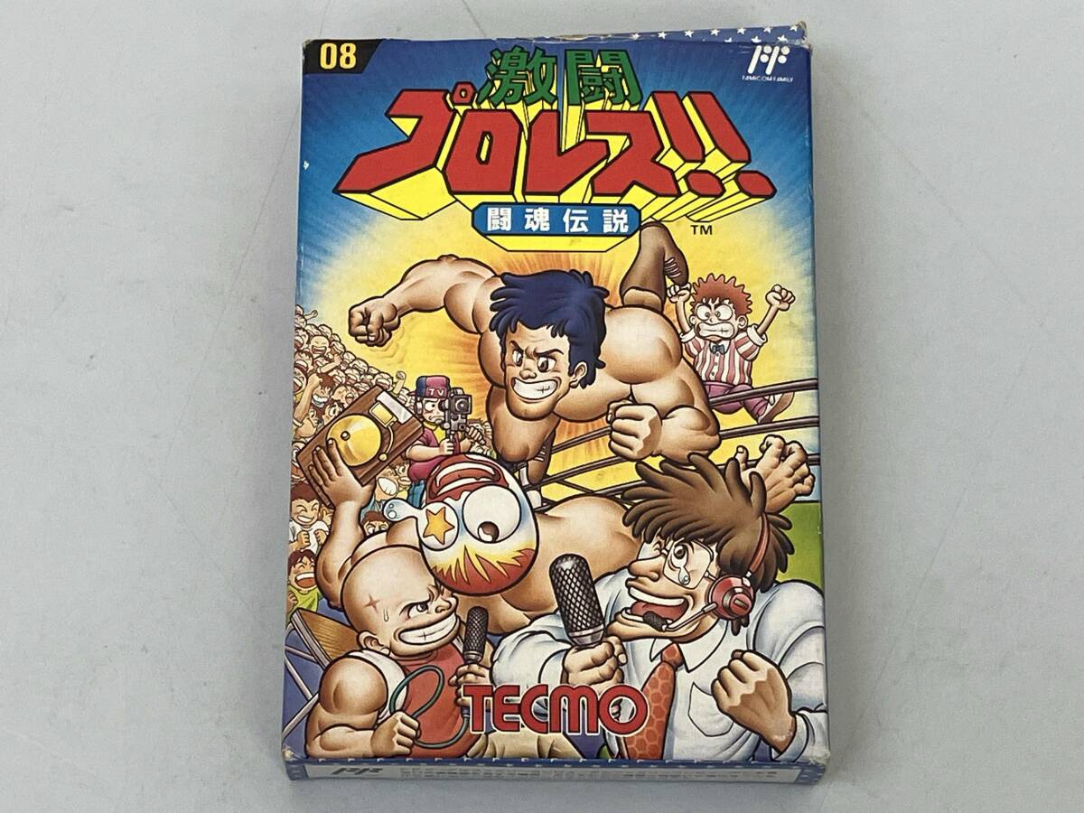 【説明書欠品・箱破れあり】 ファミリーコンピュータ　激闘プロレス_画像1