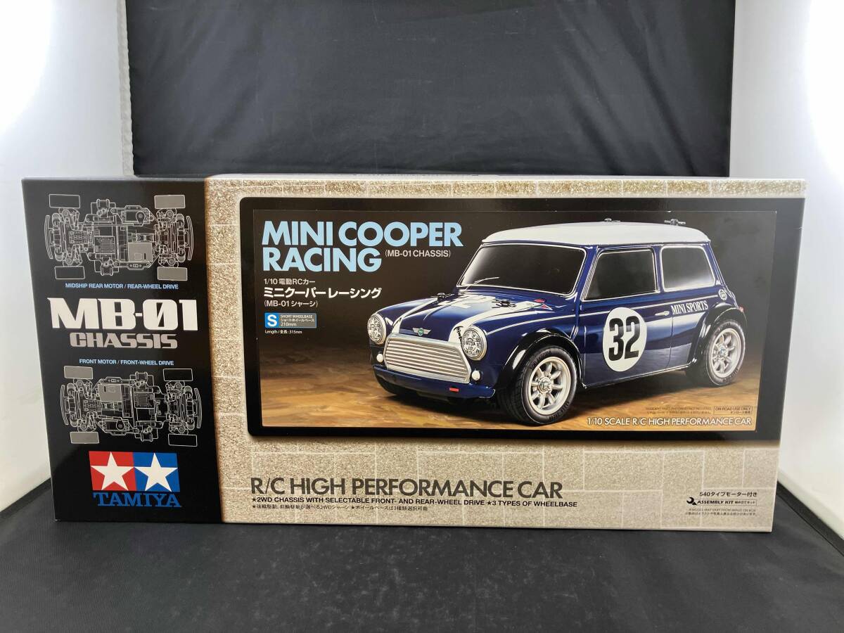 未組立品 タミヤ　1/10 電動RCカー 組立キット ミニクーパーレーシング MB-01シャーシ_画像1