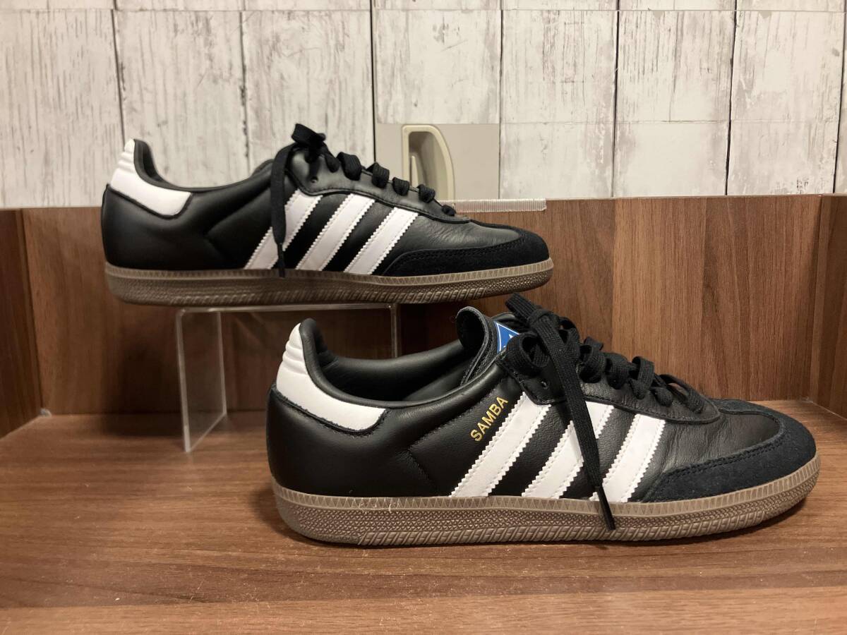 adidas Adidas спортивные туфли черный B75807 25.5cm SAMBA OG samba o-ji- low cut замша кожа верхний жевательная резинка подошва 