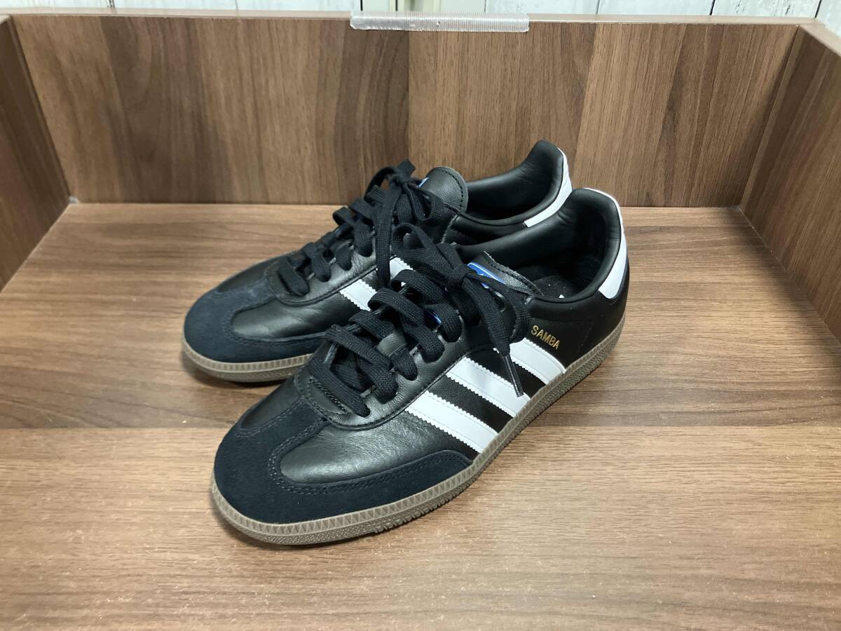 adidas Adidas спортивные туфли черный B75807 25.5cm SAMBA OG samba o-ji- low cut замша кожа верхний жевательная резинка подошва 