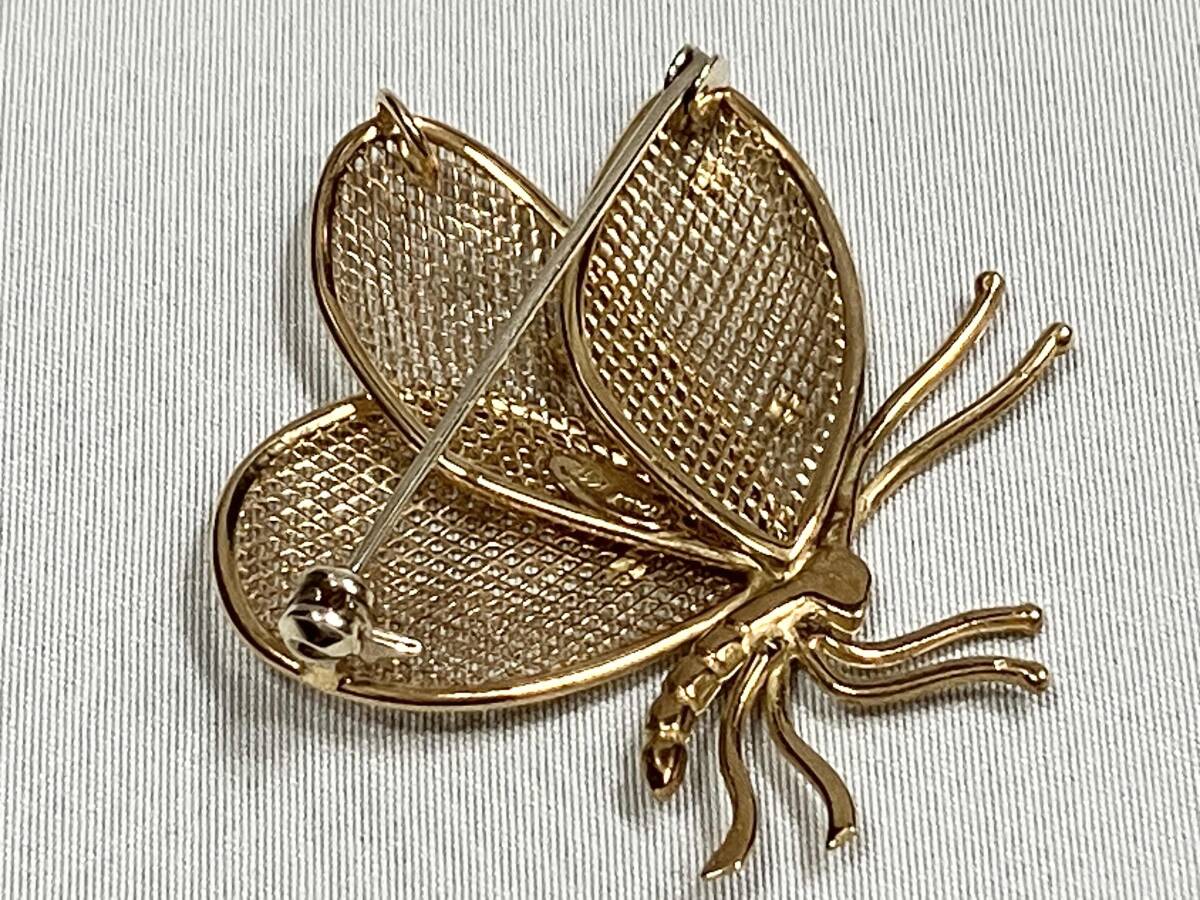 K18 ブローチ 4.7g H4.0×W3.8cm 蝶モチーフ バタフライ_画像5