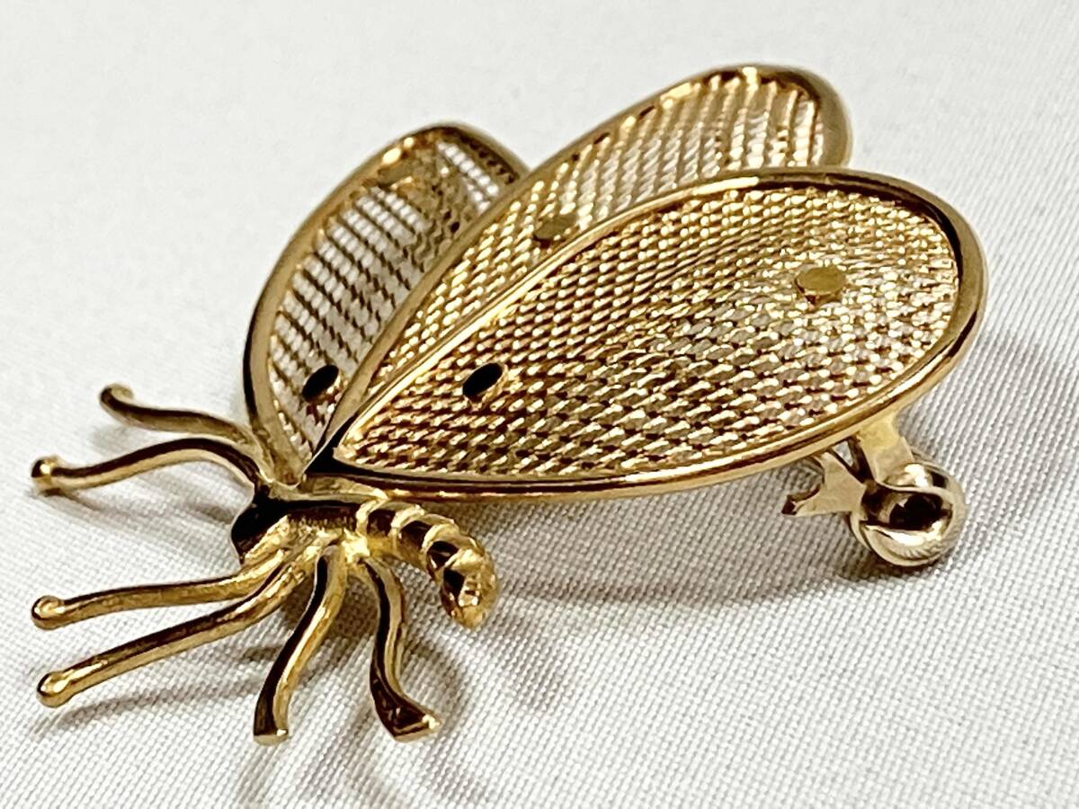 K18 ブローチ 4.7g H4.0×W3.8cm 蝶モチーフ バタフライ_画像2