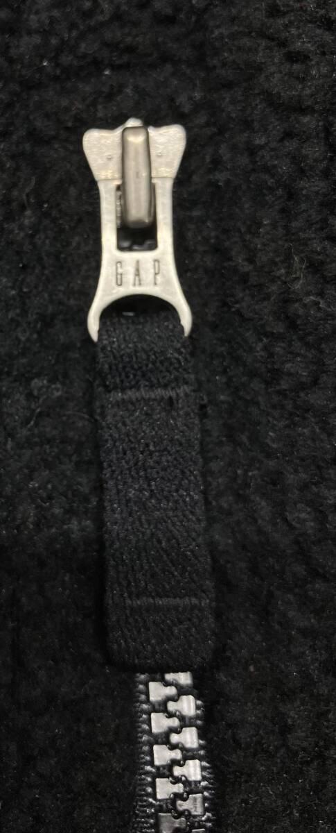 GAP ギャップ 90s~ ボア フリースベスト ブラック ベスト YS9906148 ロゴジップ サイズXL 韓国製 ポリエステル55% アクリル45%_画像9