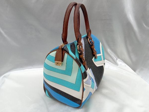 【EMILIO PUCCI】 ミニボストンバッグ ハンドバッグ バッグ エミリオ プッチ ブルー系 レディース 中古_画像2