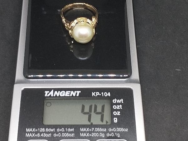 仕上済み K18 パールデザインリング 9mm珠 4.4g ＃9 18K YG 18金 イエローゴールド 指輪 店舗受取可_画像7