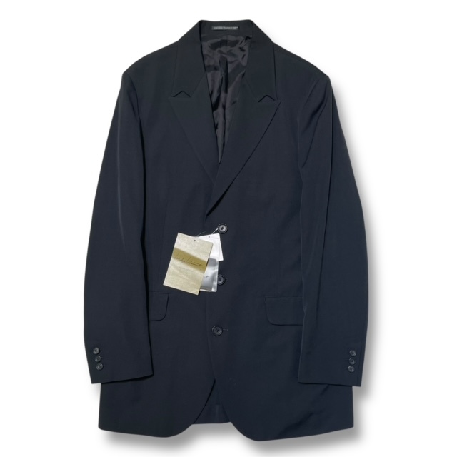 25ss YOHJI YAMAMOTO POUR HOMME WOOL GABARDINE 3BUTTONS PEAKED JACKET ウールジャケット サイズ2 ヨウジヤマモトプールオムHP-J08-100_画像1
