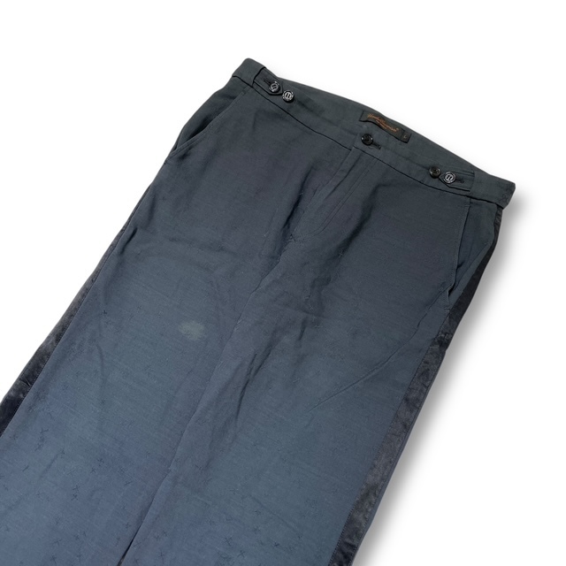 02AW UNDERCOVER ロングパンツ 魔女期 クロス柄 サイドラインパンツ Lサイズ ブラック M201 アンダーカバー 店舗受取可_画像3