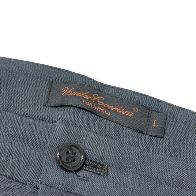 02AW UNDERCOVER ロングパンツ 魔女期 クロス柄 サイドラインパンツ Lサイズ ブラック M201 アンダーカバー 店舗受取可_画像6