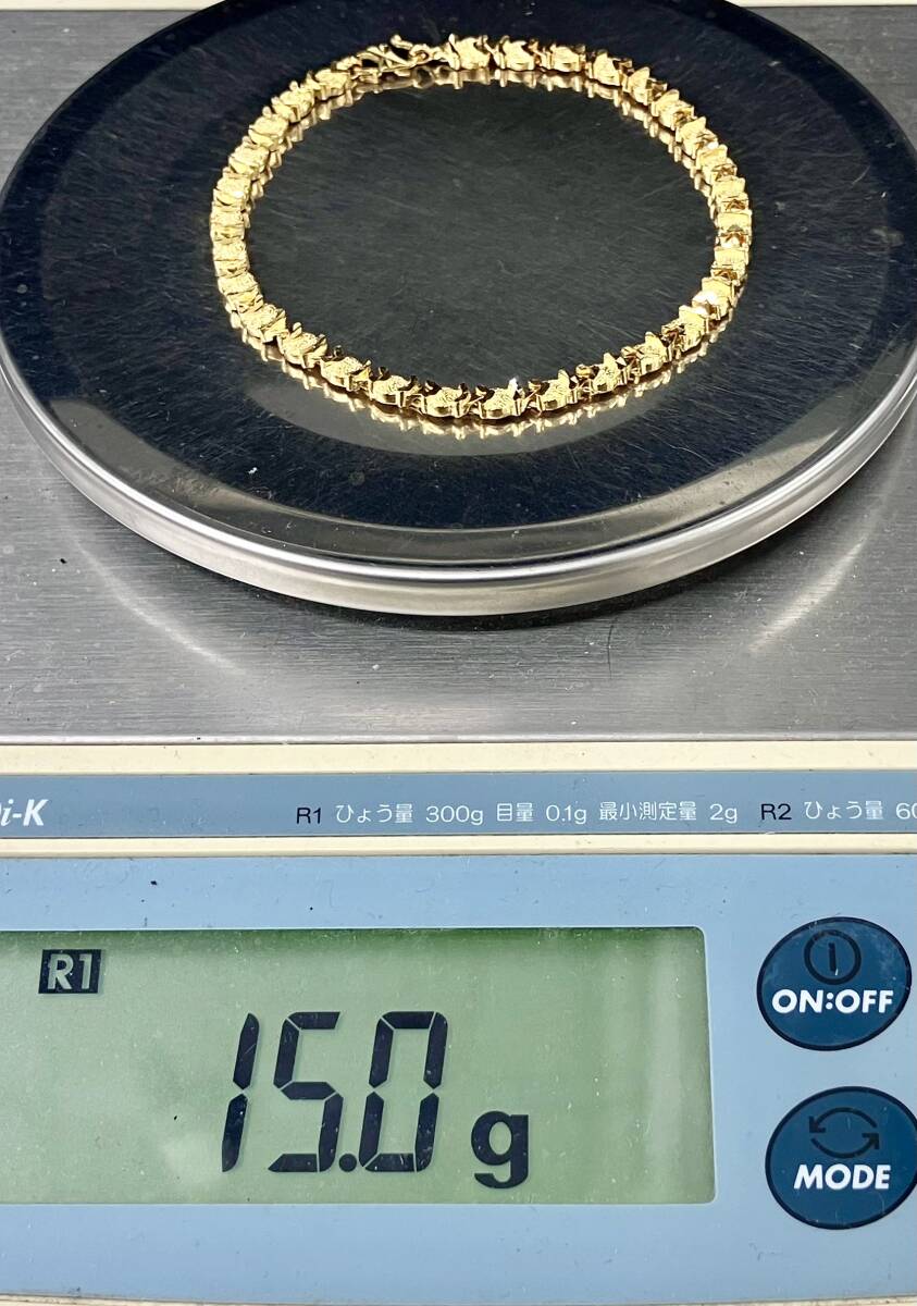 ブレスレット 916 刻印 ゴールド 20cm 15.0cm 店舗受取可_画像6