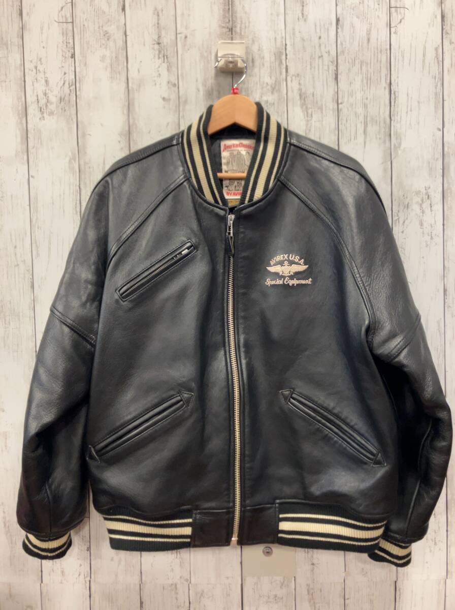 AVIREX アヴィレックス 6181032 バーシティジャケット レザー ブラック_画像1