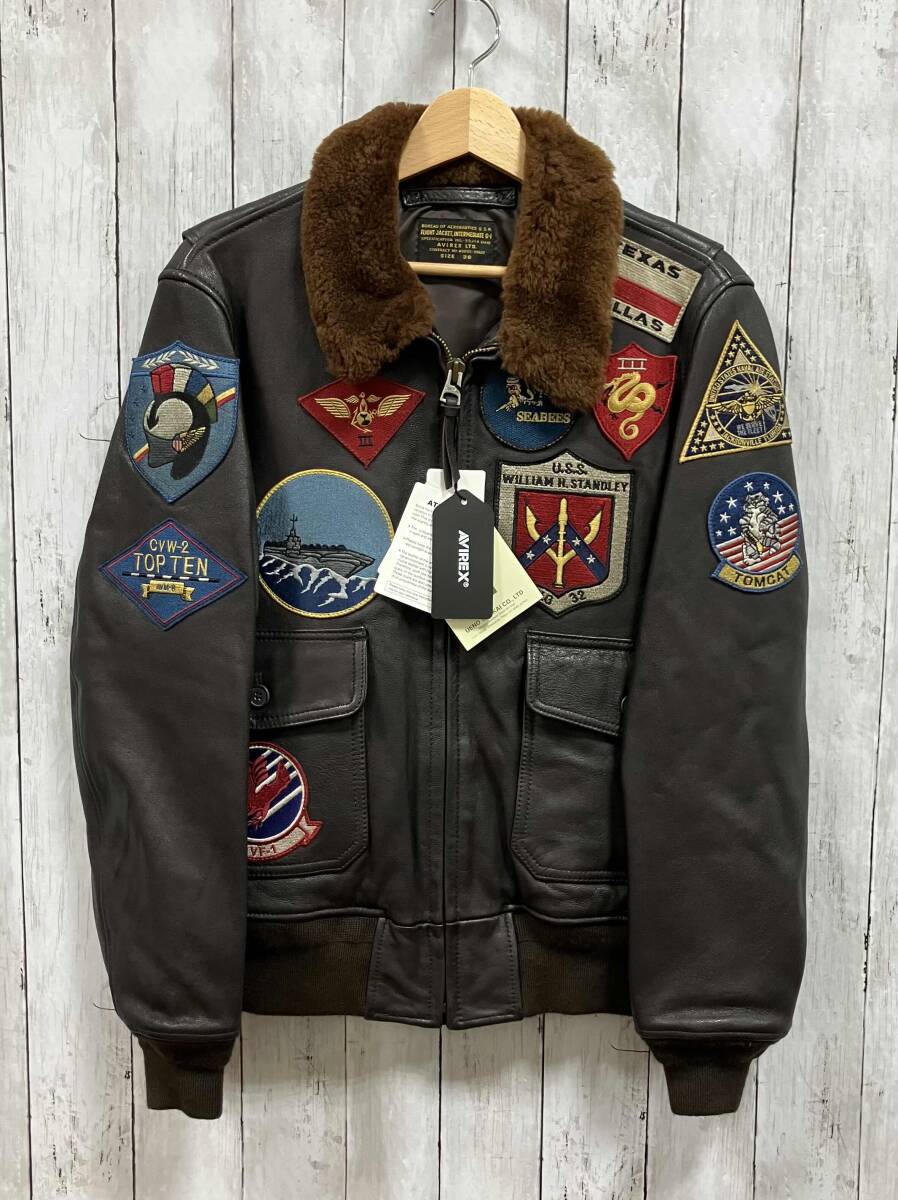 AVIREX/その他フライトジャケット/TOP GUN/GOAT SKIN 山羊革/6101063/BROWN/アヴィレックス/サイズ38_画像1