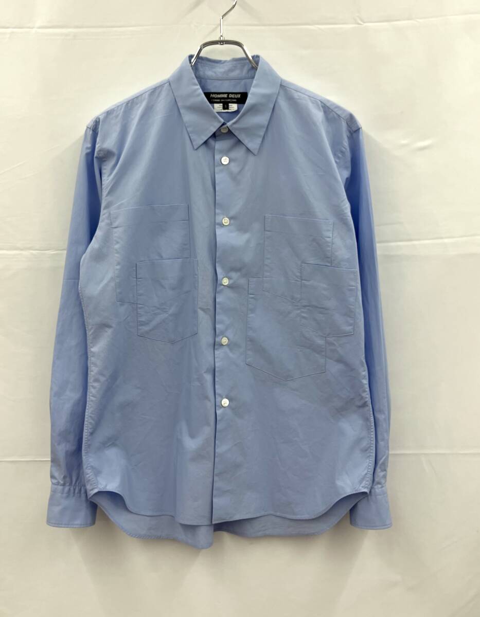 COMME des GARCONS HOMME DEUX コムデギャルソンオムドゥ 長袖シャツ DH-B033 綿100% 日本製 S ブルー 通年_画像1