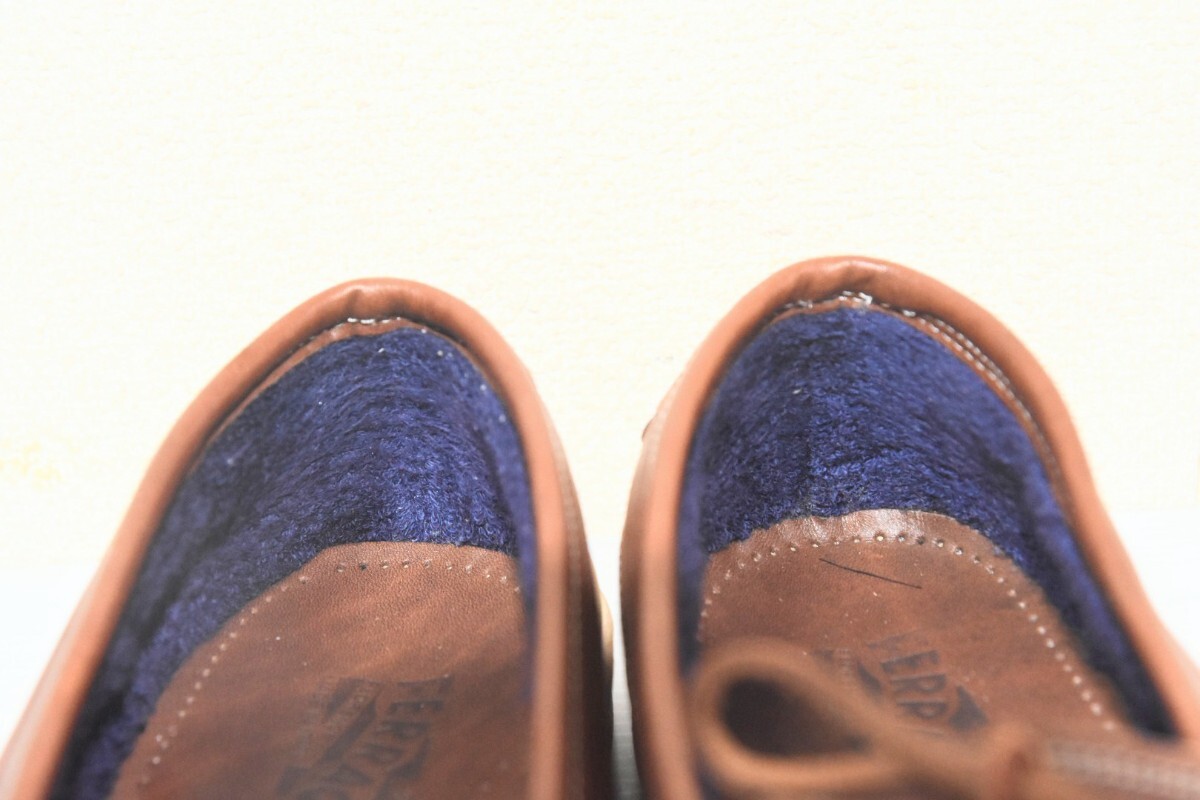 定価11万円 100円スタート!【Salvatore Ferragamo】サルヴァトーレフェラガモ デッキシューズ ブラウン スエード 25.5cmEE_画像8