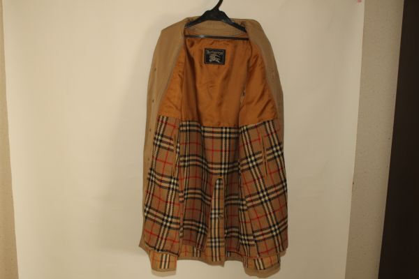 4175*S：バーバリーズ、ベージュ、ウールライナー付き、ステンカラーコート、訳あり品_画像1