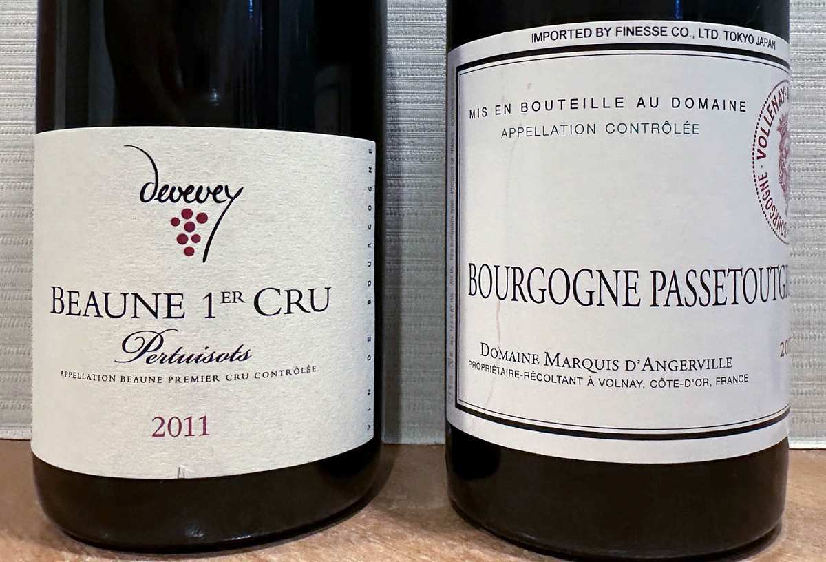 ★マルキ・ダンジェルヴィーユ ブルゴーニュ・パストゥグラン 2022年 ＆ ドゥヴヴェイ ボーヌ・1er・ペルテュイゾ 2011年 2本セット★_画像2