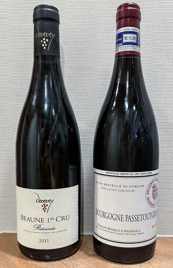 ★マルキ・ダンジェルヴィーユ ブルゴーニュ・パストゥグラン 2022年 ＆ ドゥヴヴェイ ボーヌ・1er・ペルテュイゾ 2011年 2本セット★_画像1