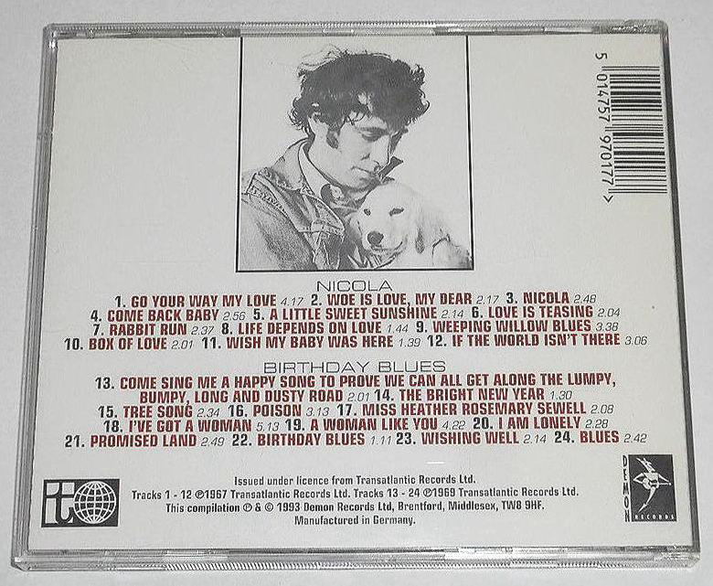 1993年UK盤『Nicola + Birthday Blues：Bert Jansch』英国トラッド・フォーク重要人物 バート・ヤンシュ 67年4作目と69年5作目★2on1CD_画像4
