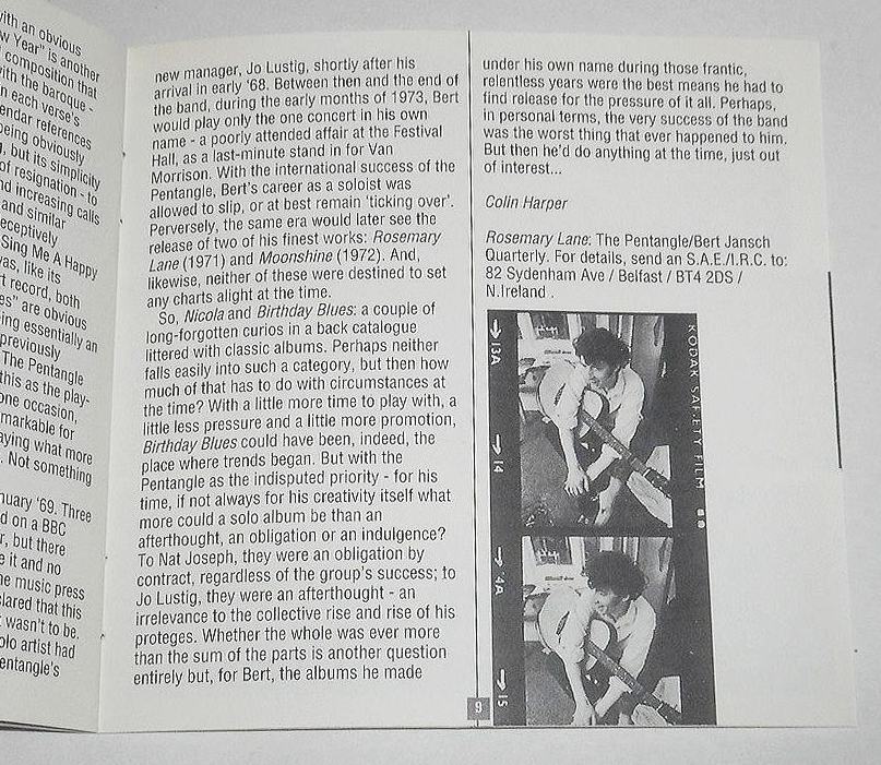 1993年UK盤『Nicola + Birthday Blues：Bert Jansch』英国トラッド・フォーク重要人物 バート・ヤンシュ 67年4作目と69年5作目★2on1CD_画像10