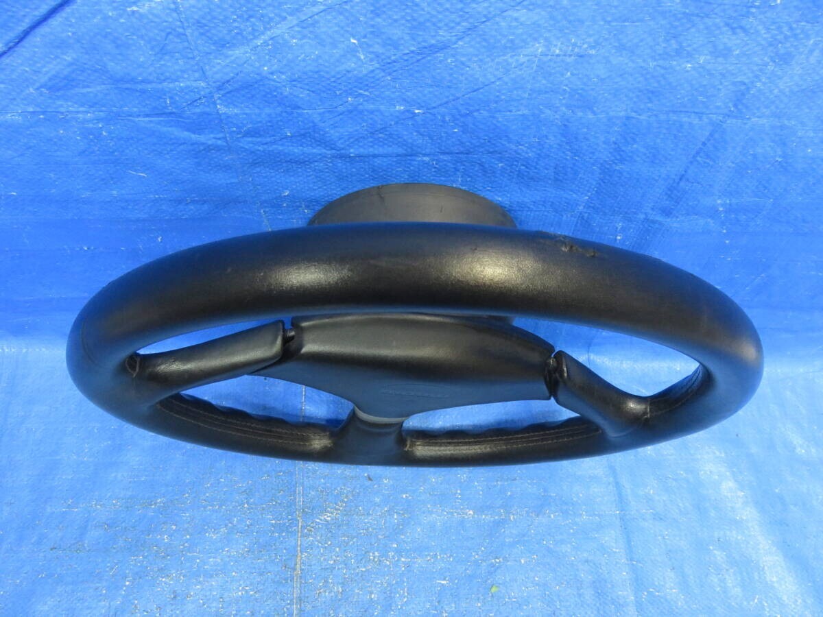 LA6608* スバル BC5 レガシィ/RSターボ レザーハンドル MOMO 革巻きステアリング/純正 BF5 BFA BF3　※小傷_画像3