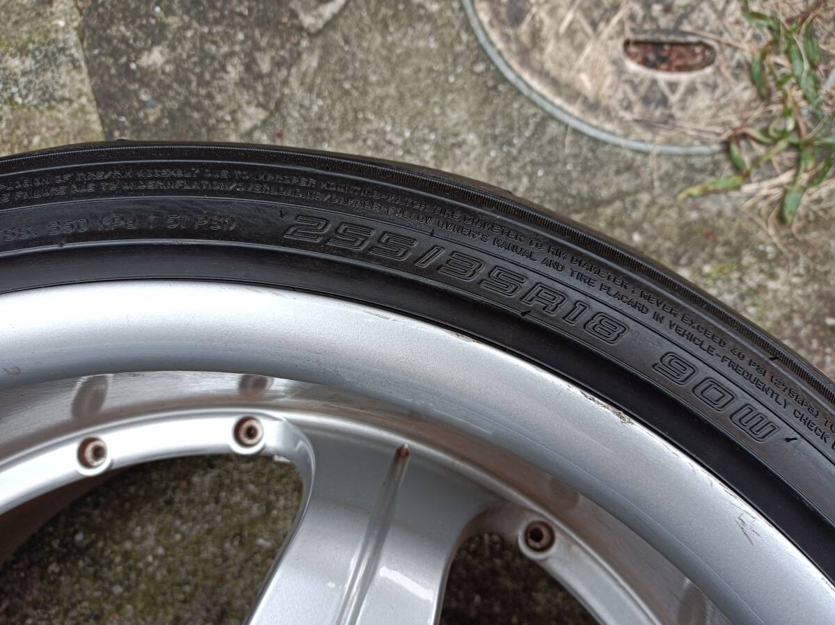 18インチ 114.3 5穴 9.5J +15 タイヤ ホイール 2本セット 255/35R18 PCD 5H BCNR33 BNR32 Z32 Z33 S14 S15 スカイライン 深リム ドリケツ_画像7