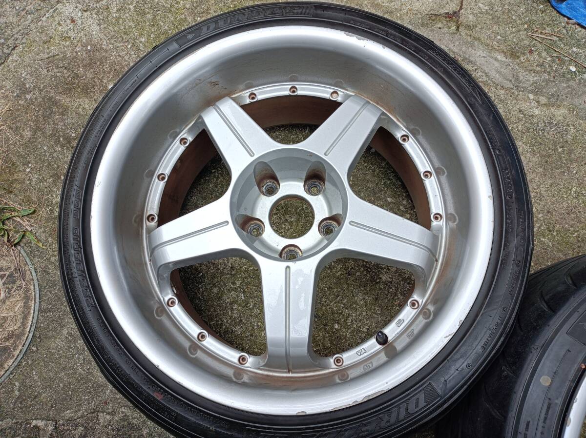 18インチ 114.3 5穴 9.5J +15 タイヤ ホイール 2本セット 255/35R18 PCD 5H BCNR33 BNR32 Z32 Z33 S14 S15 スカイライン 深リム ドリケツ_画像3