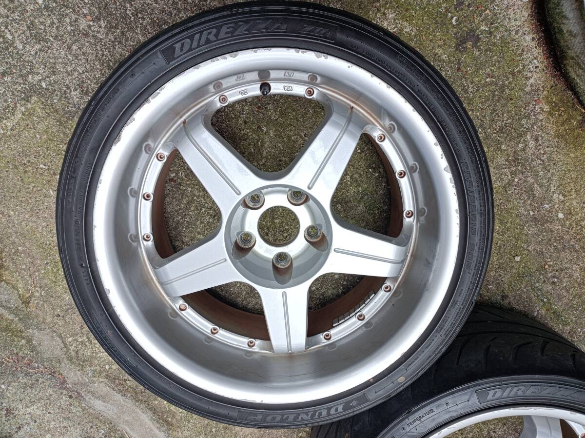 18インチ 114.3 5穴 9.5J +15 タイヤ ホイール 2本セット 255/35R18 PCD 5H BCNR33 BNR32 Z32 Z33 S14 S15 スカイライン 深リム ドリケツ_画像2