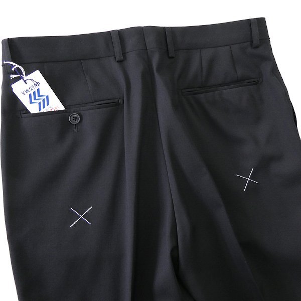 新品 パーソンズフォーメン ウール ツイル 2パンツ スーツ A6(L) 黒 【J59212】 PERSON'S FOR MEN 秋冬 メンズ セットアップ シングル_画像9