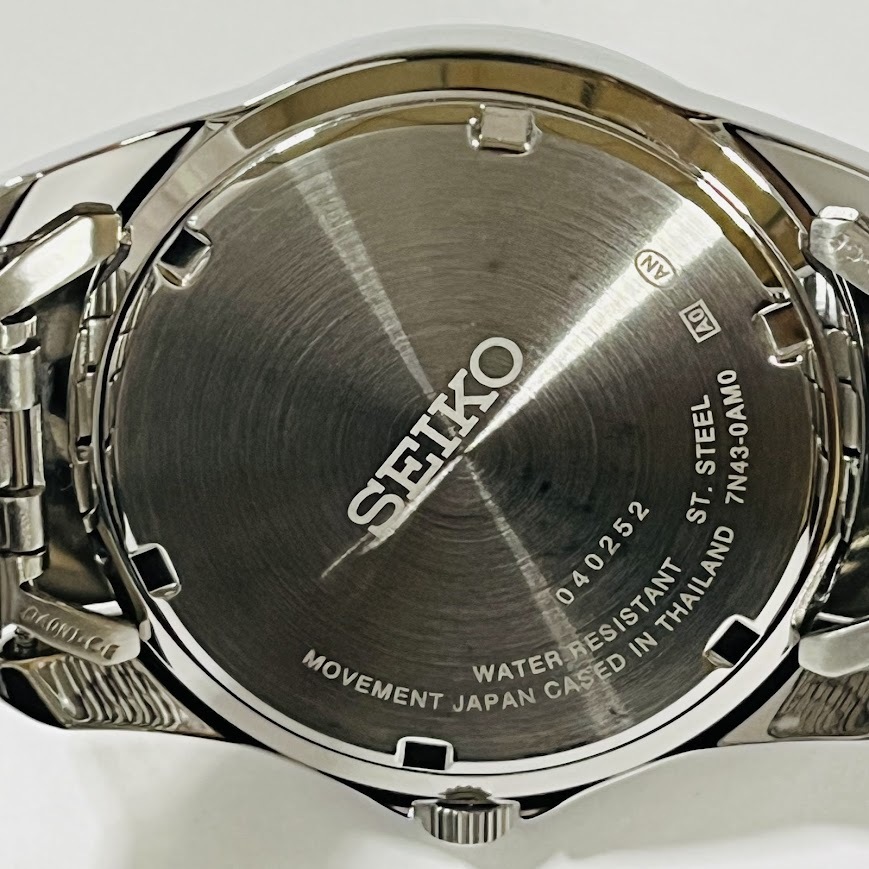 ★SEIKO★　セイコー　7N43-0AM0　デイデイト　ネイビー文字盤　クオーツ　動作未確認　未使用_画像7